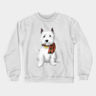 Cute West Highland White Terrier Drawing Crewneck Sweatshirt